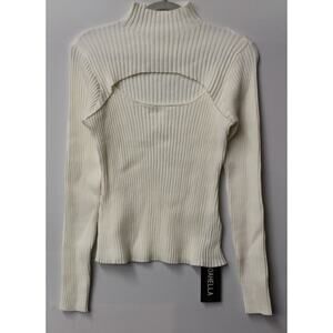 *NEW* NOAHELLA CUTOUT LONGSLEEVE MOCK NECK KNIT RIBBED SWEATER